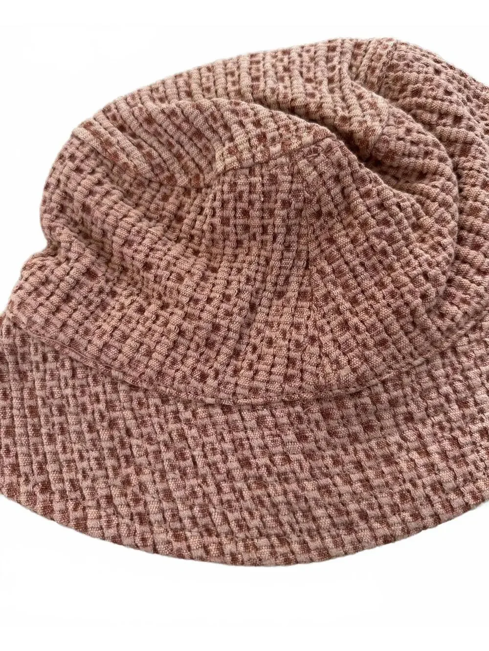 Mango Cotton Texture Bucket Hat CORAL ORANGE PINK NWT